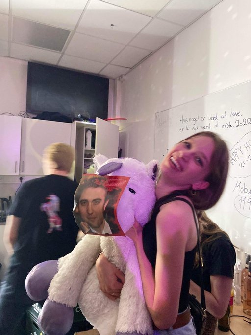 Girl holding a fluffy unicorn