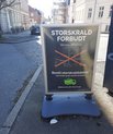 A sign saying: " Storskrald forbudt"