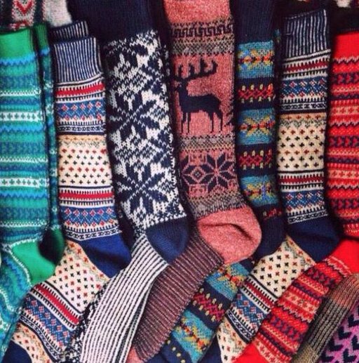 Set of colourful wooden socks