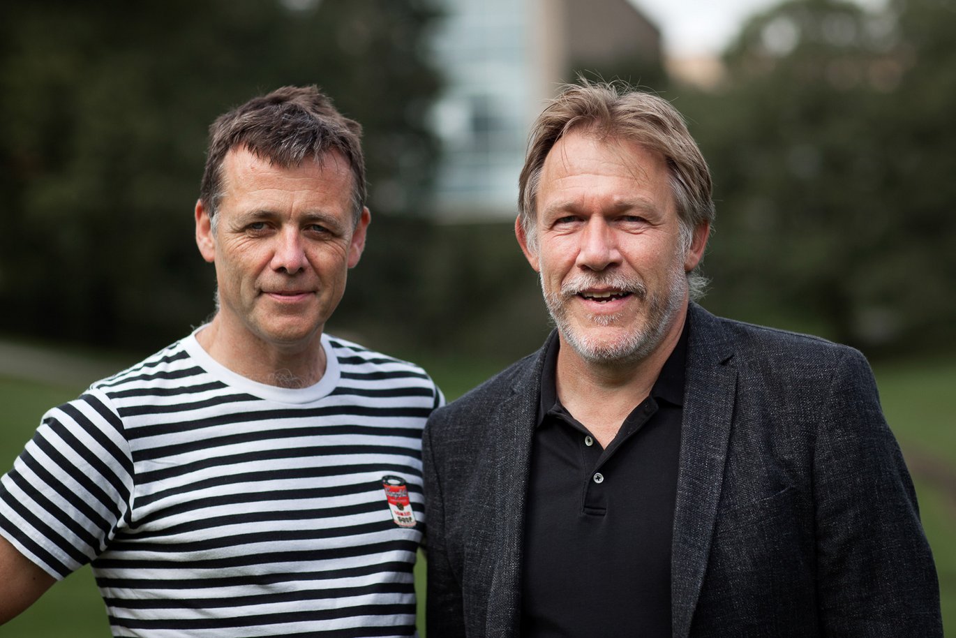 The main organisers behind the CoronaLytics project are Carsten Obel (left) together with Kaj Grønbæk, who is professor and department head at the Department of Computer Science. Photo: Mellissa Bach Kirkeby Yildirim/AU.