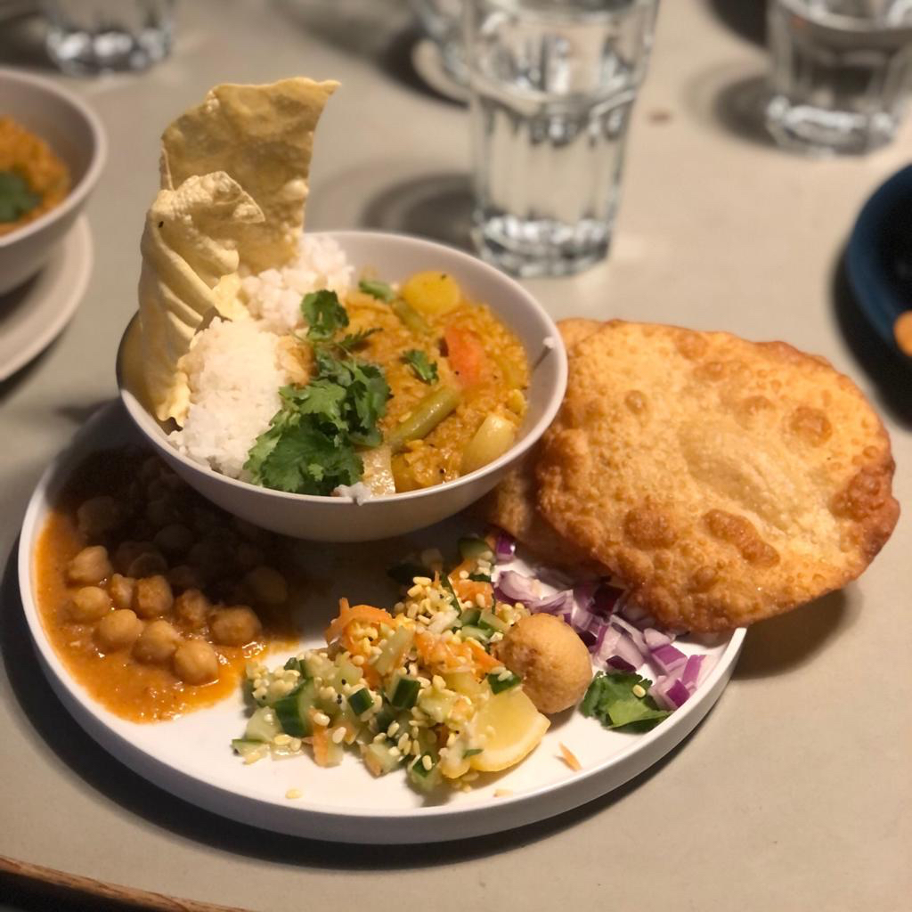 Indian meal on a plate