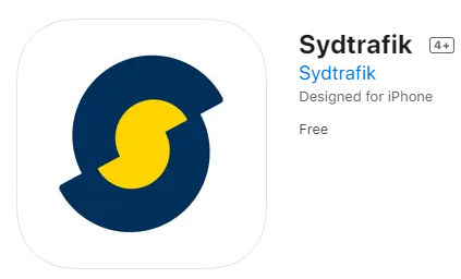 A screenshot of the Sydtrafik app