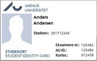 AU student ID card (front)